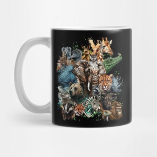 Watercolor Wildlife Collage Mug
